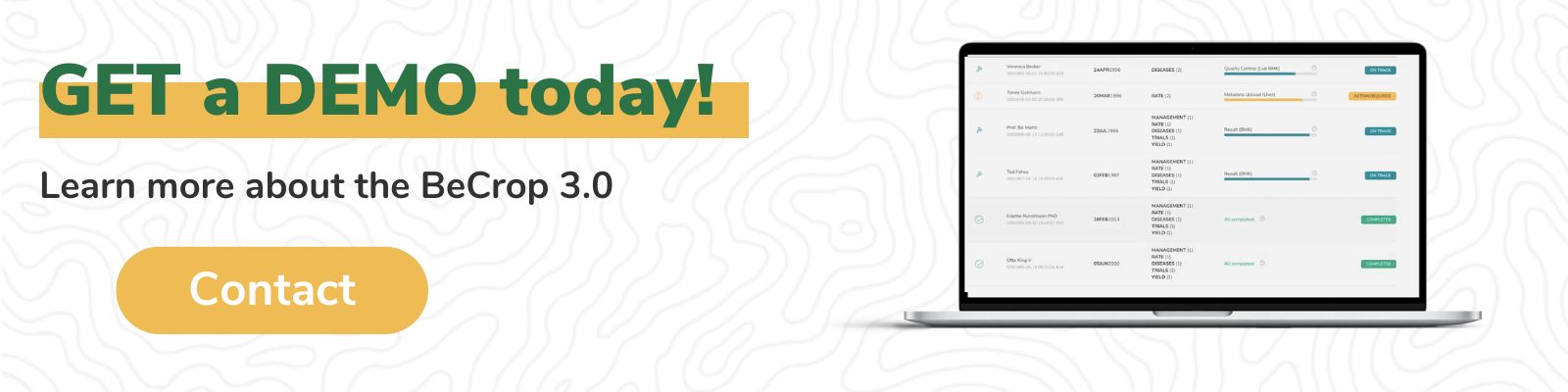 Get a BeCrop Test Demo today